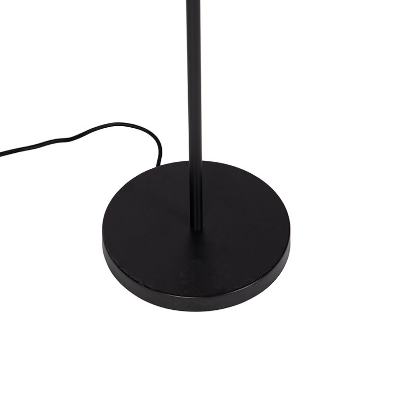 Vloerlamp zwart met koper 3-lichts - Mesh