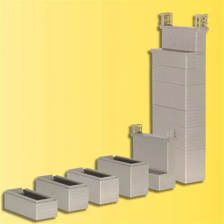 Kibri 39750 Universal-Brückenköpfe gemauert, 2 Stück Höhe variabel, Spur H0