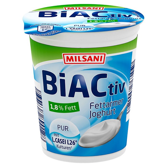 MILSANI BiACtiv, Fettarmer Joghurt Natur 1,8 % Fett 200 g