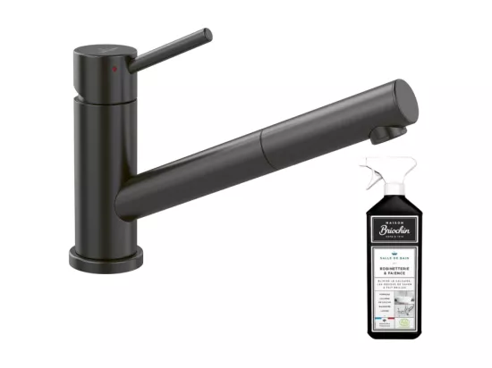 Robinet cuisine VILLEROY ET BOCH Como Shower anthracite + nettoyant