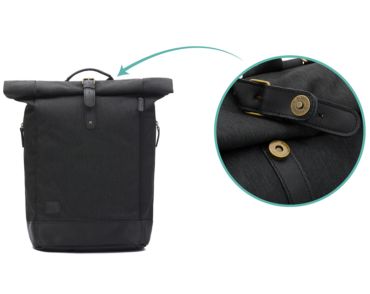 Wickelrucksack BERLIN X (39x16x53) in schwarz