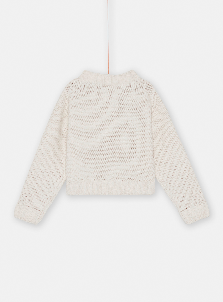 Cardigan écru à boutons fille