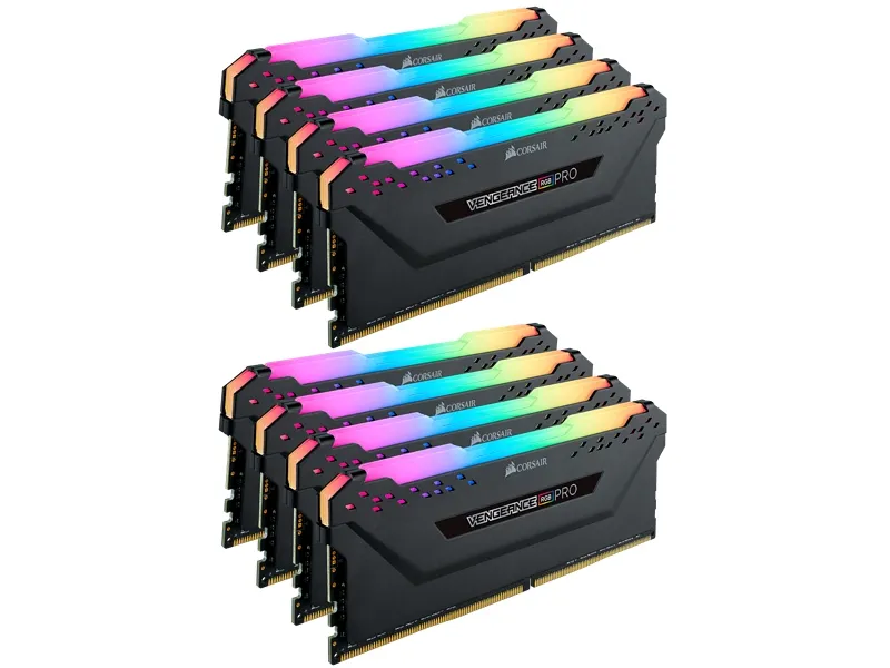 CORSAIR Vengeance RGB PRO - DDR4 - sæt - 32 GB: 4 x 8 GB - DIMM 288-PIN - 3200 MHz / PC4-25600 - CL14 - 1.35 V - ikke bufferet - ikke-ECC - sort