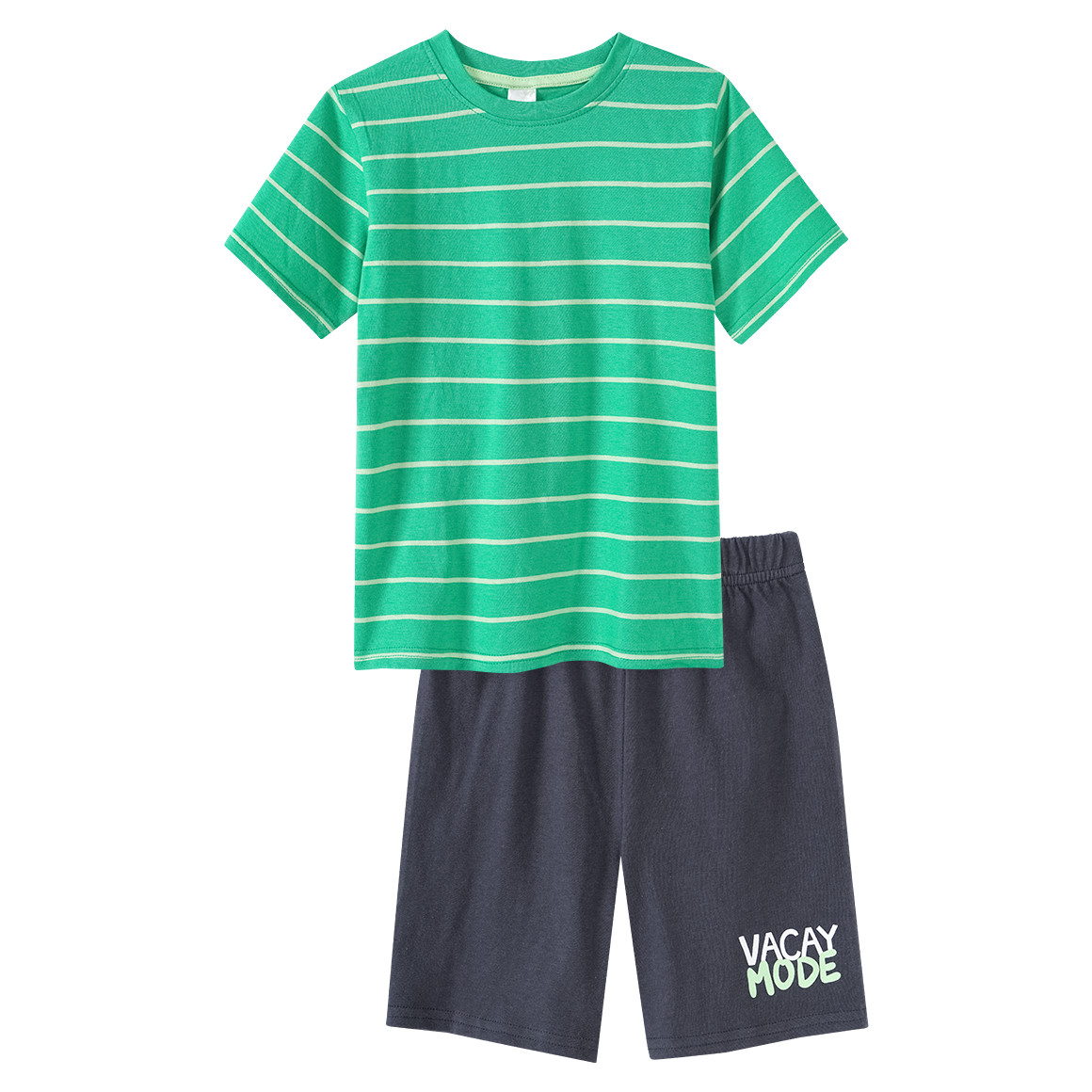 Famy Jungen Shorty mit Streifen grün / dunkelgrau