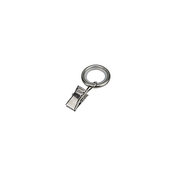 Ensemble d'anneaux GoodHome 10 mm avec clip en nickel brossé Nisis