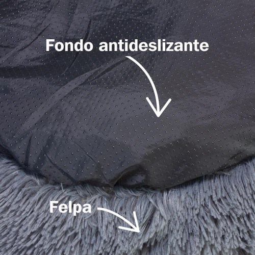 Cama redonda e macia para animais de estimação Arquivet, cinza escuro.