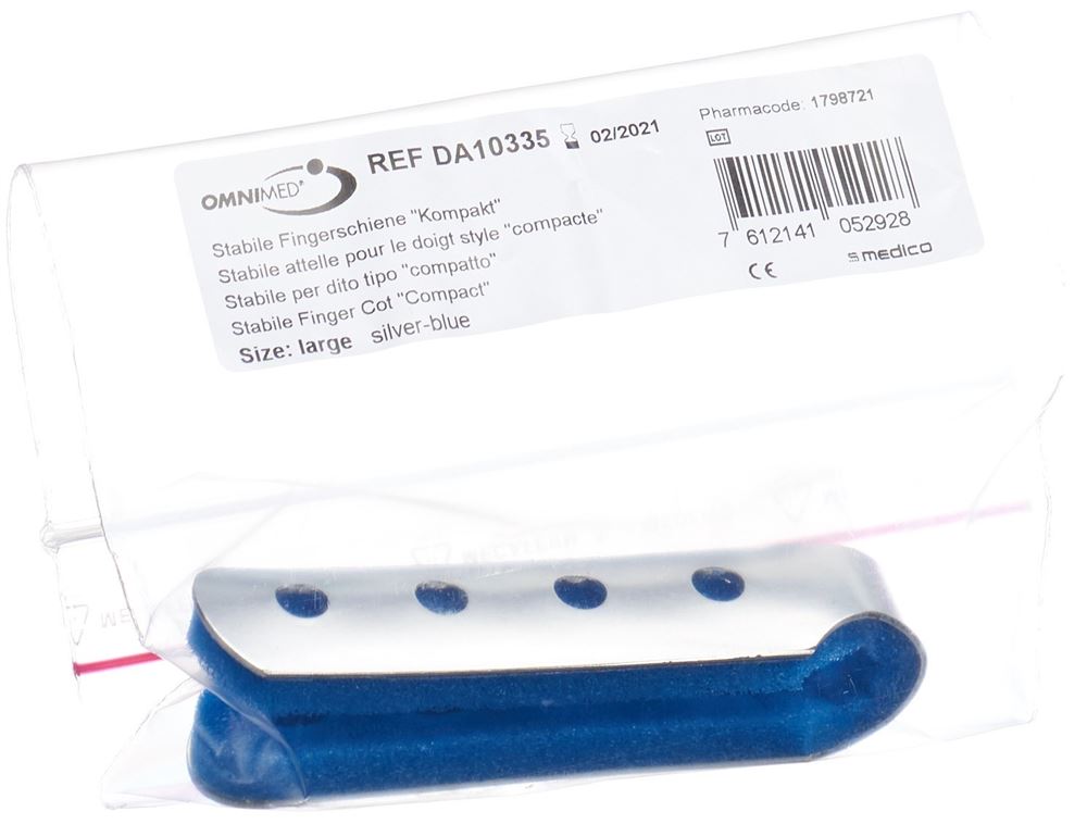 Omnimed Dalco Fingerschiene<br>1 Stück, L, silber blau