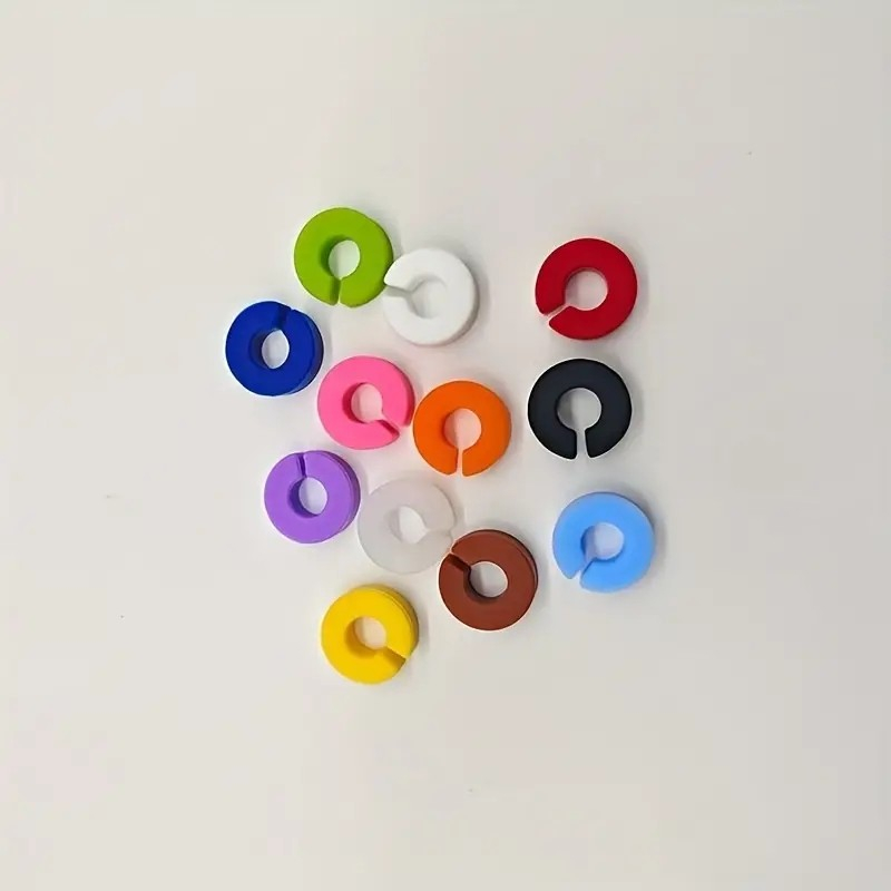 (12er Set) Silikon Glas Markierer Wiederverwendbarer Trinkglas Markierungs Clip - Bunt