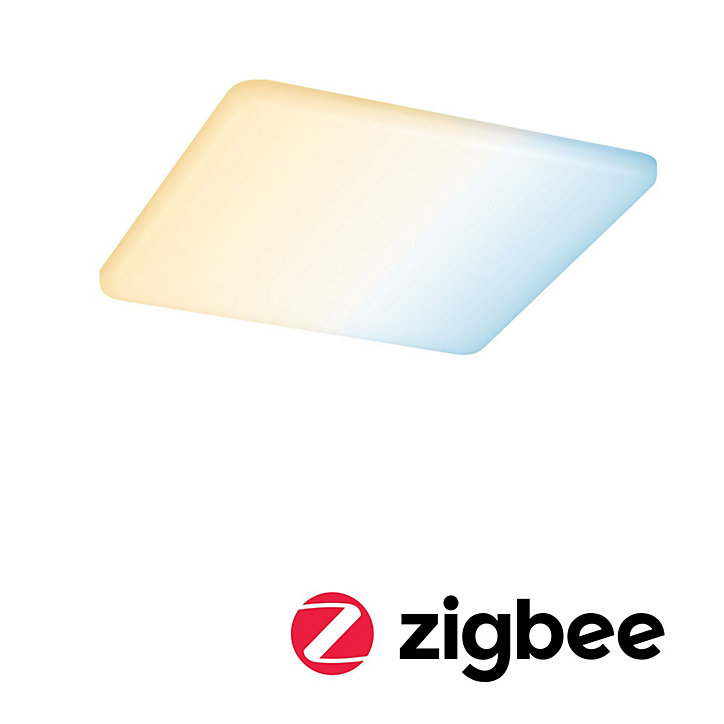 Panneau LED à encastrer Varifit Veluna 1600lm 15w IP44 L.18,5 x l.18,5 cm blanc froid et blanc chaud Paulmann transparent