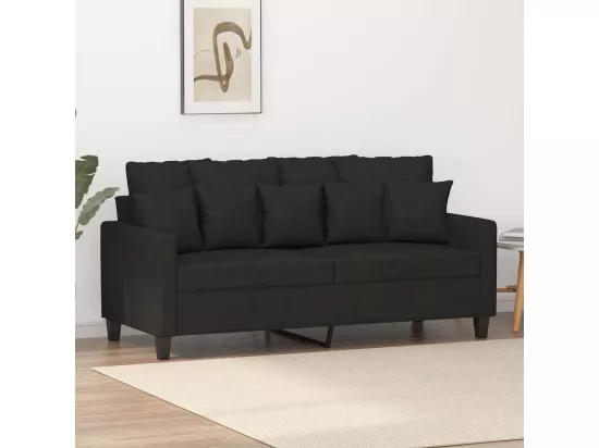Canapé à 2 places Noir 140 cm Tissu