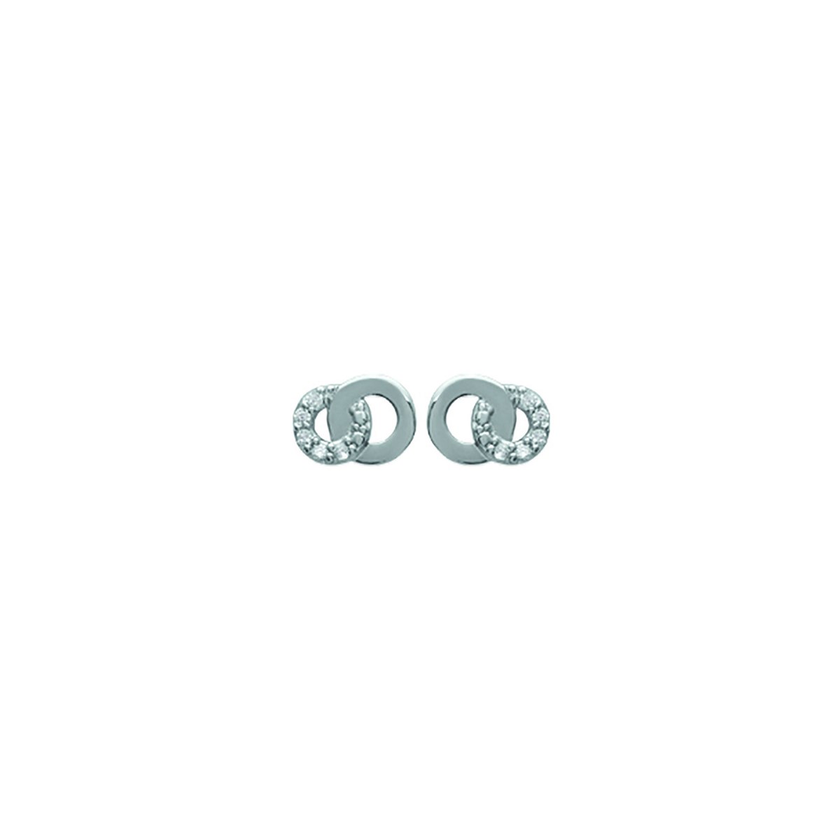 boucles d'oreilles Brillaxis puce oxydes de zirconiuargent rhodié