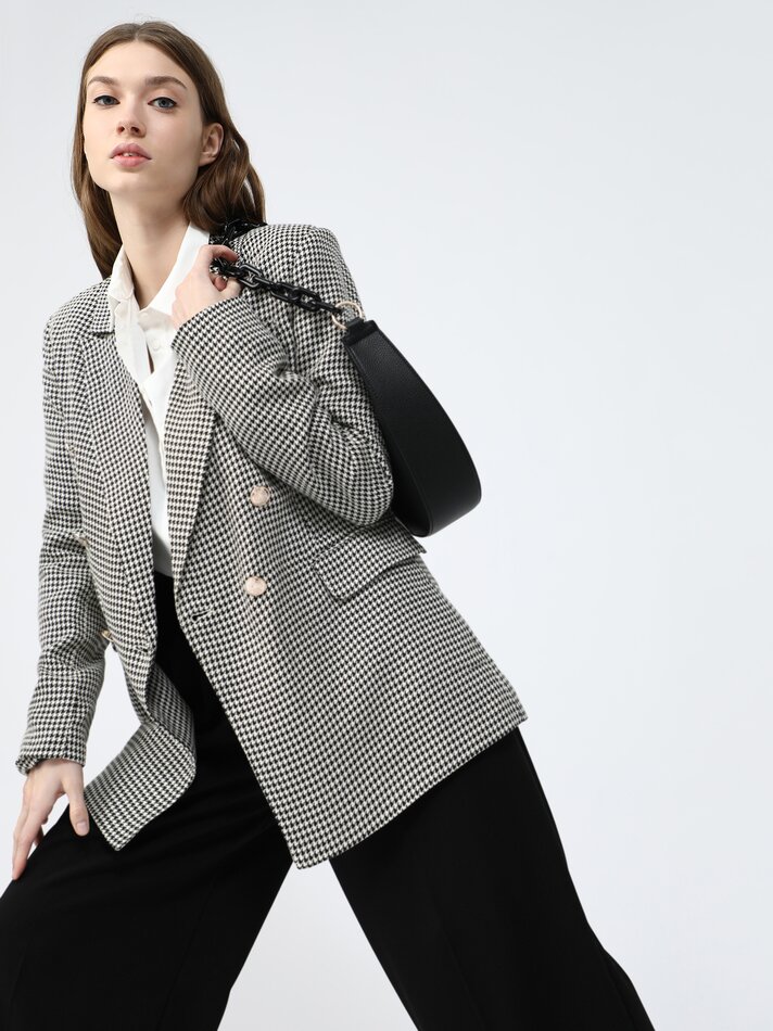Blazer de abotoamento duplo - Preto