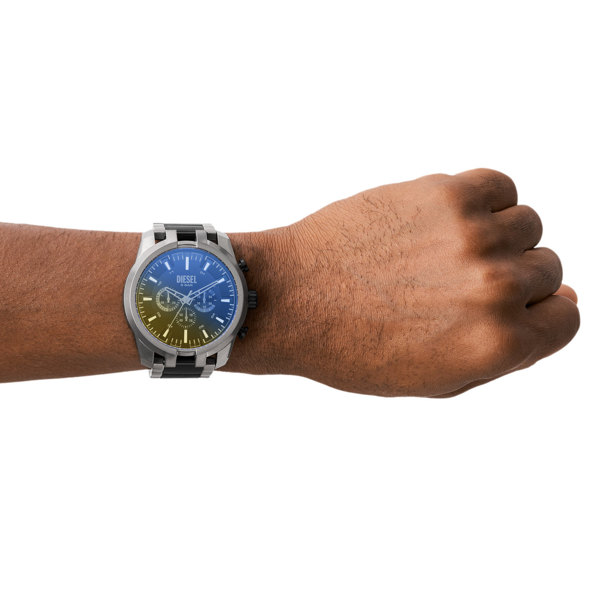 Montre DIESEL homme bracelet acier bicolore noir