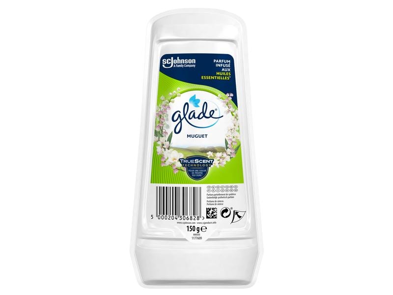 Glade Gel Lufterfrischer Muguet 150 g Duftgel für Frische in allen Räumen und Schränken