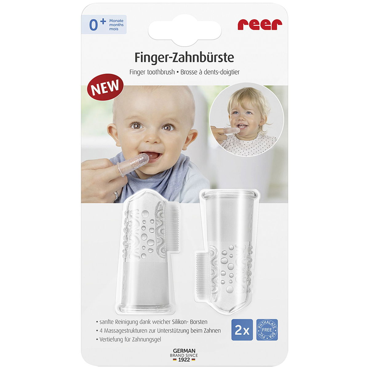 reerreer   Finger Zahnbürste Silikon 2 Stück