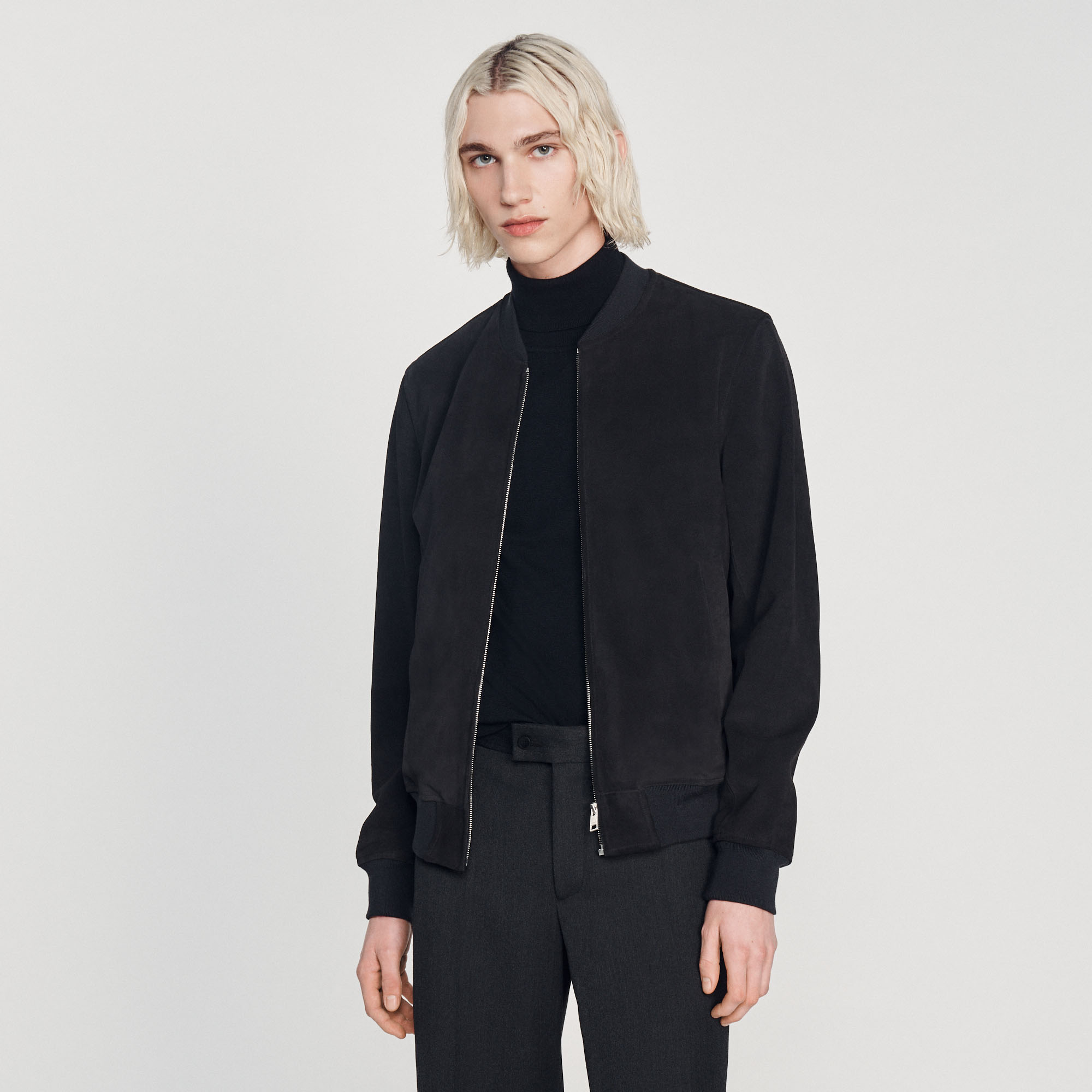 Blouson en cuir suede