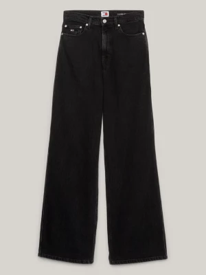 Calça jeans preta Claire de cintura alta e pernas largas