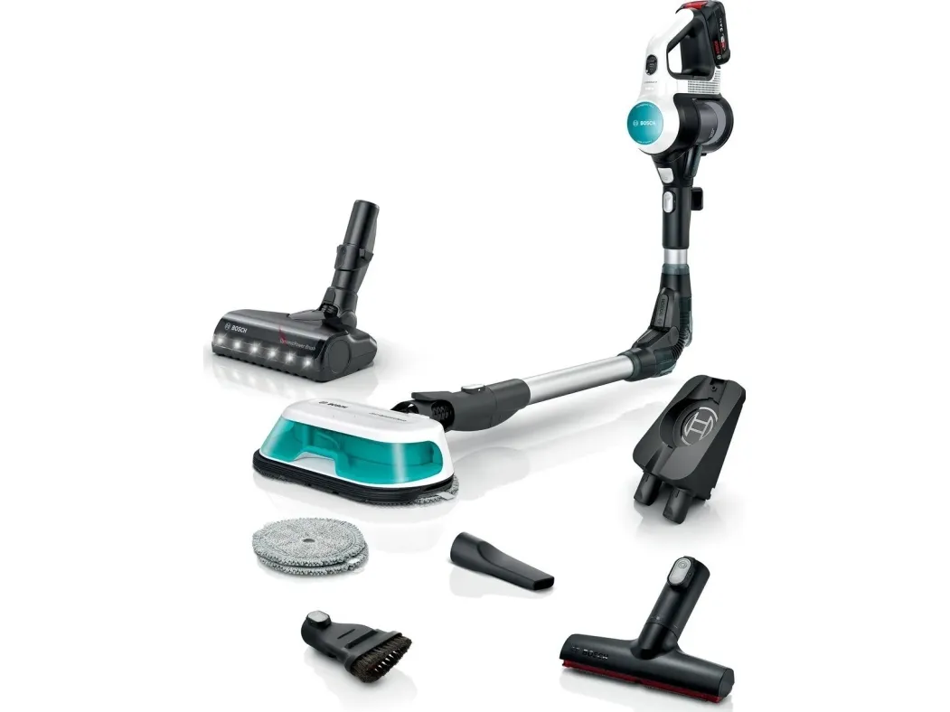 Bosch Unlimited 7 BCS71HYG1 - Støvsuger - pind/håndholdt (2-i-1) - uden pose - ledningsfri - hvid - 1 batteri, inkluderet oplader