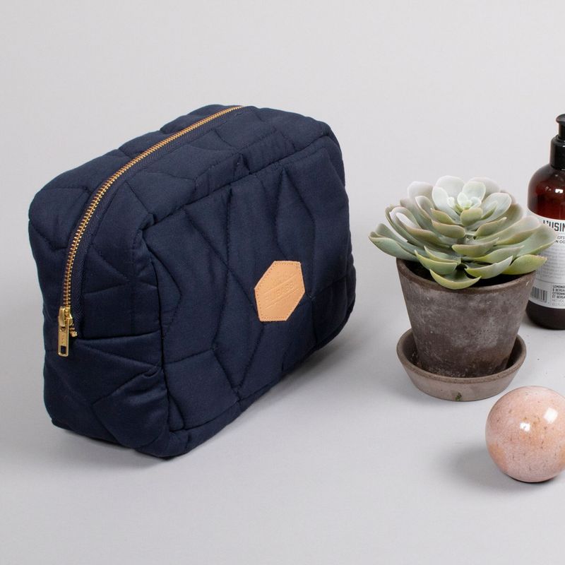 Filibabba Toalettveske Soft Quilt Stor, Mørk Blå