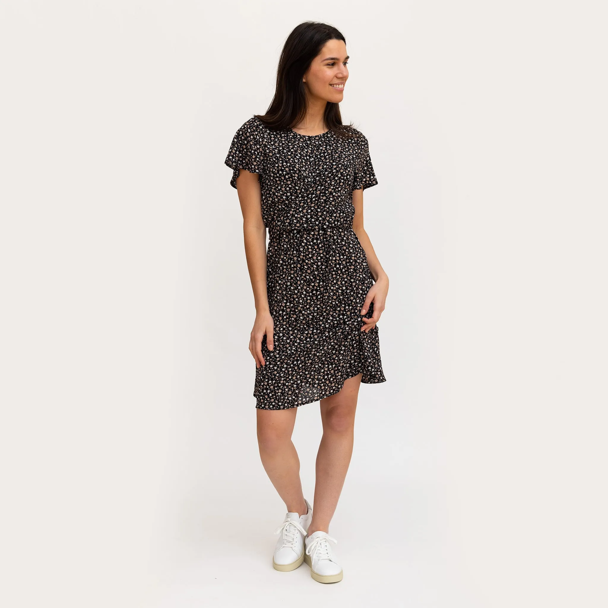 Bella Maternité Robe Fleurs Noir