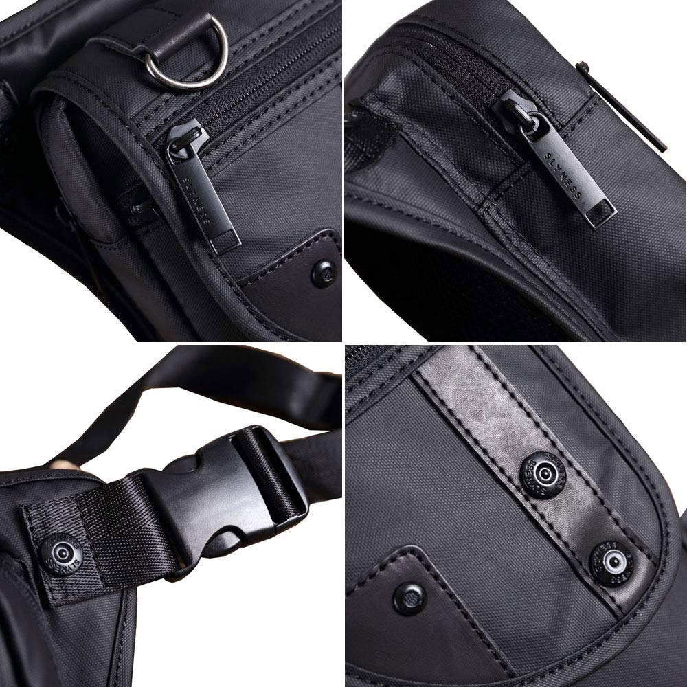 Spritzwasserfeste Multifunktions Oberschenkel Bein Tasche aus Oxford Material für Motorrad / Fahrrad / Reiten - Schwarz