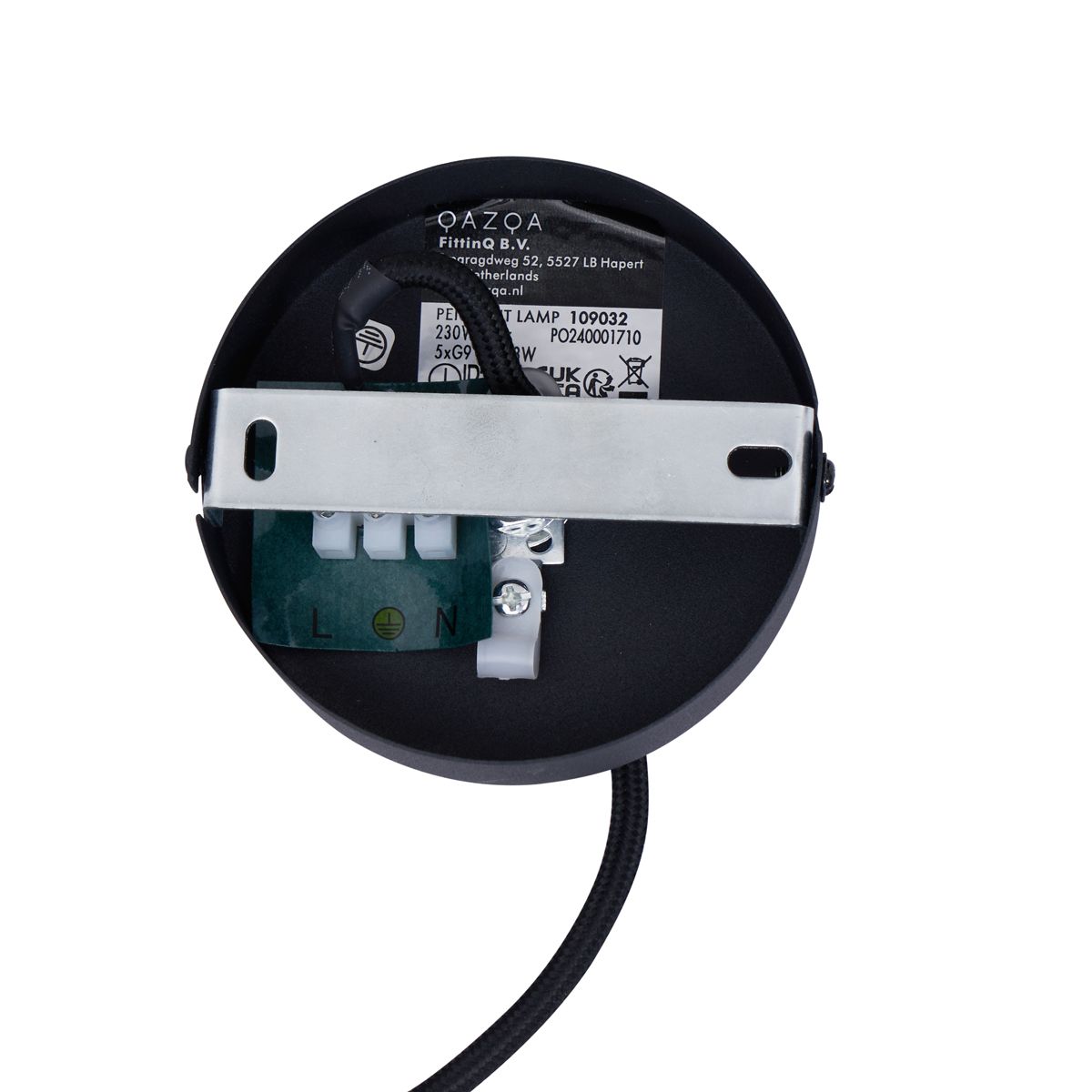 Design hanglamp zwart met mat glas 5-lichts - Vertical