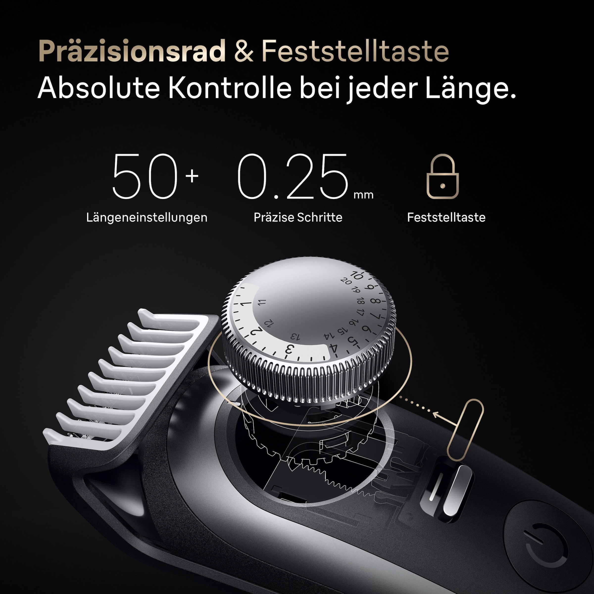 Braun Haarschneider »Barttrimmer BT9520« Lebenslang scharfe ProBlade Klinge, 180 Min Akkulaufzeit, 52 Längen