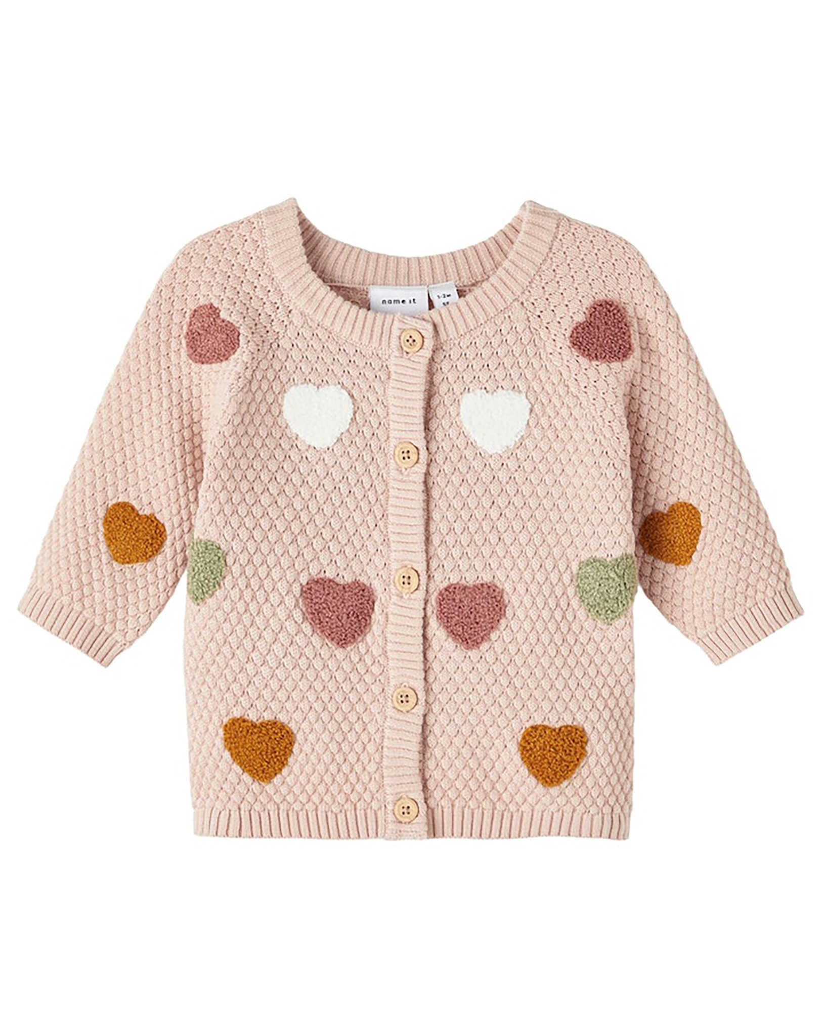 Strickjacke NBFNESILLE HEARTS in rose smoke
