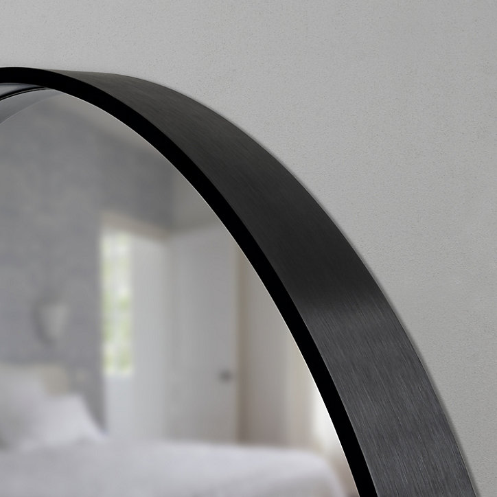 Miroir salle de bains rond diamètre 80 cm Tisa noir