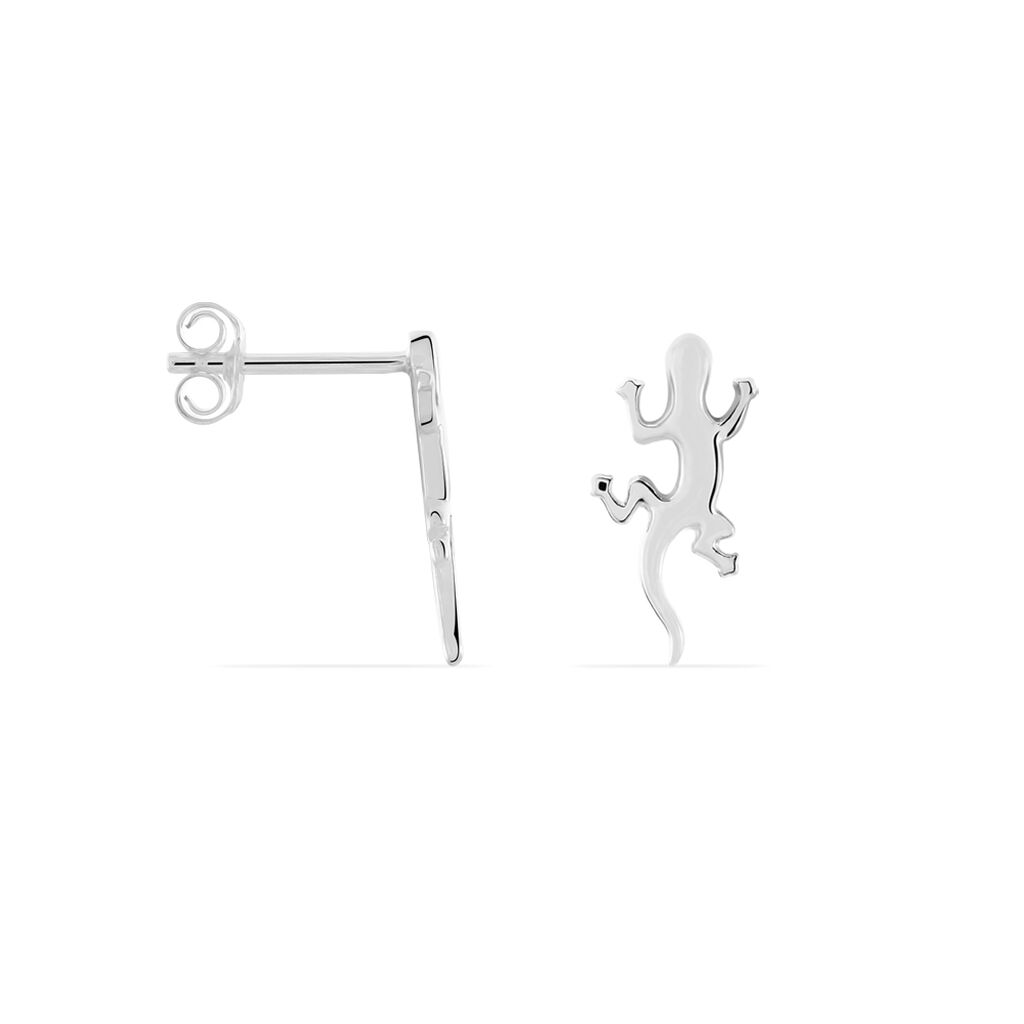Boucles D'oreilles Puces Ivelyse Argent Blanc