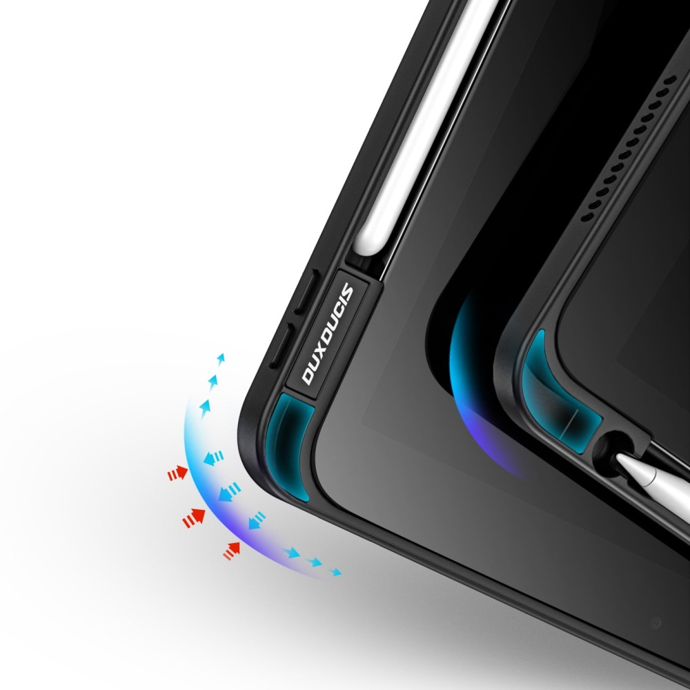 iPad 10.9 (2022) 2in1 Abnehmbare Hybrid TPU Bumper Leder Tasche Smart Cover Schutzhülle - Grau