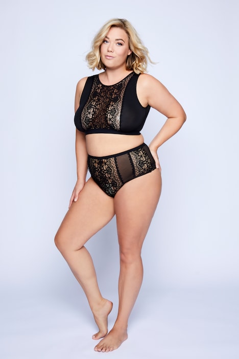 Stringpanty, Spitze, High Waist, Ouvert