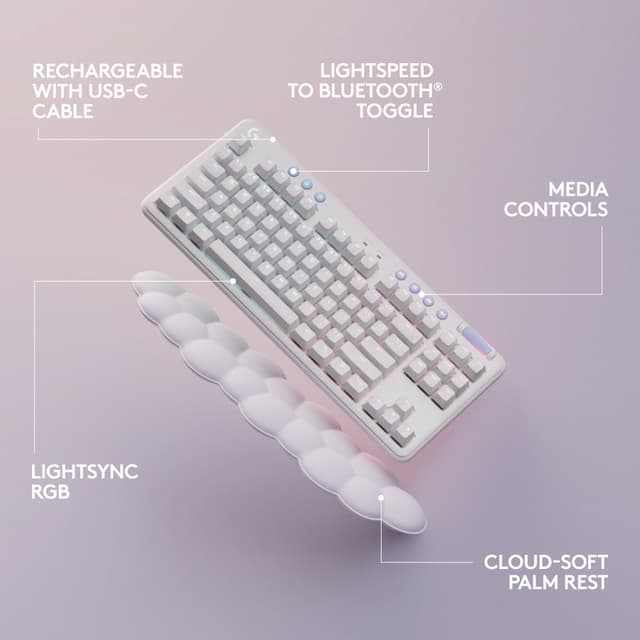 Logitech G G715 Tactile gaming tastatur (hvidt)
