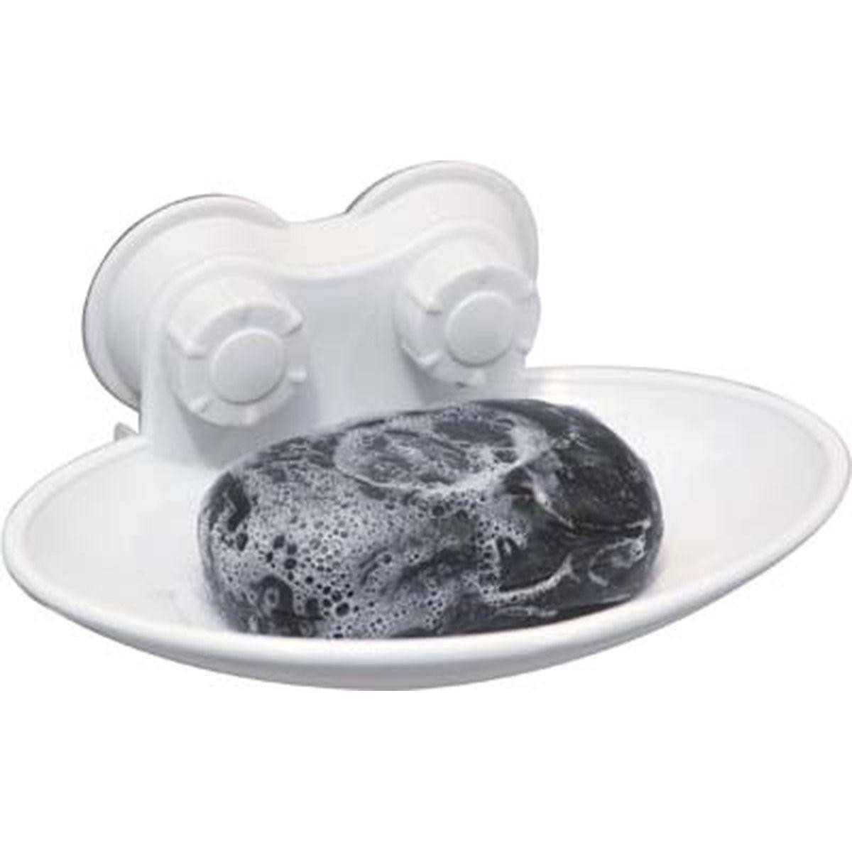 PORTE SAVON PP SUR VENTOUSES  BLANC