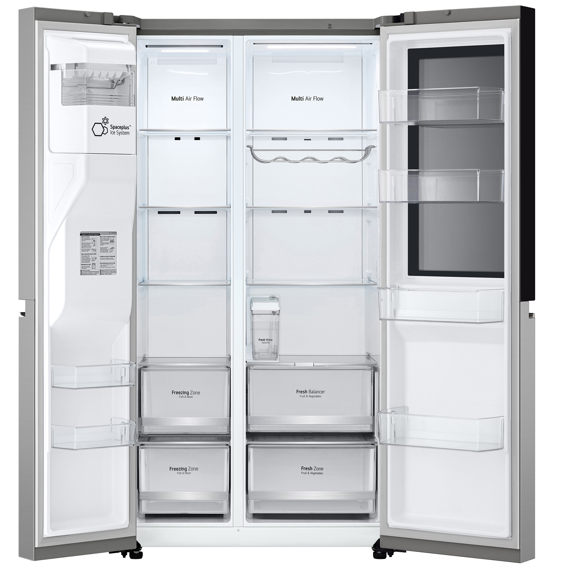 LG Multi-Door-Kühl-/Gefrierkombination GSGV81PYLL - mit InstaView® - Prime Silver - E
