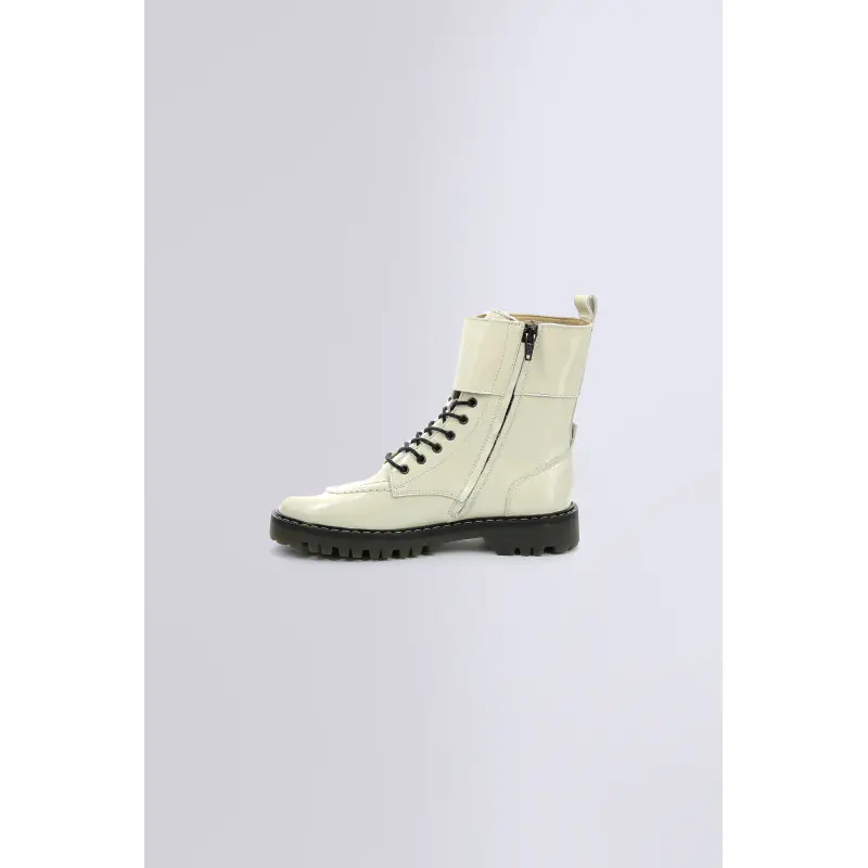 DECKRANGER BLANC CASSE VERNIS BOTTINES Cuir Femme