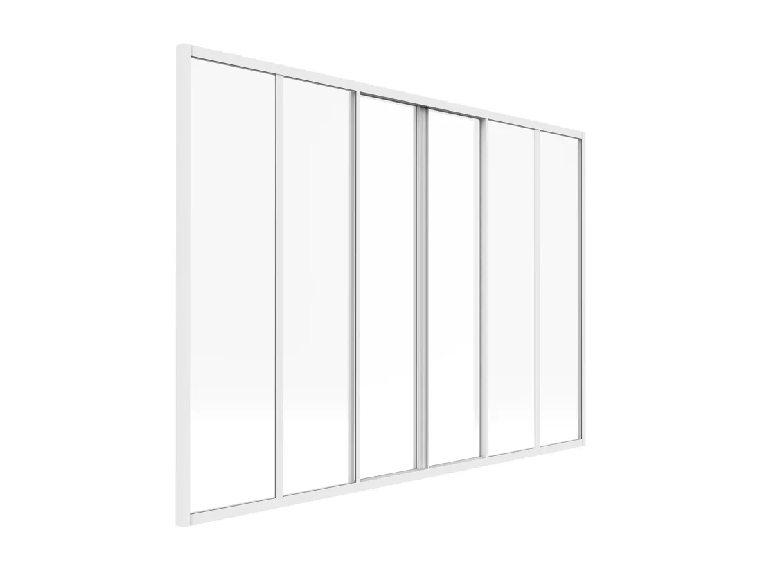 Verrière coulissante en aluminium thermolaqué blanc 180x130 cm - RAVENA