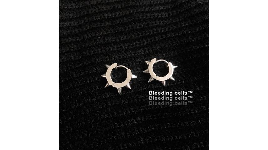 Malnia Home - Punk RVS Stud Hoop Oorbel / Clip-On Oorbel