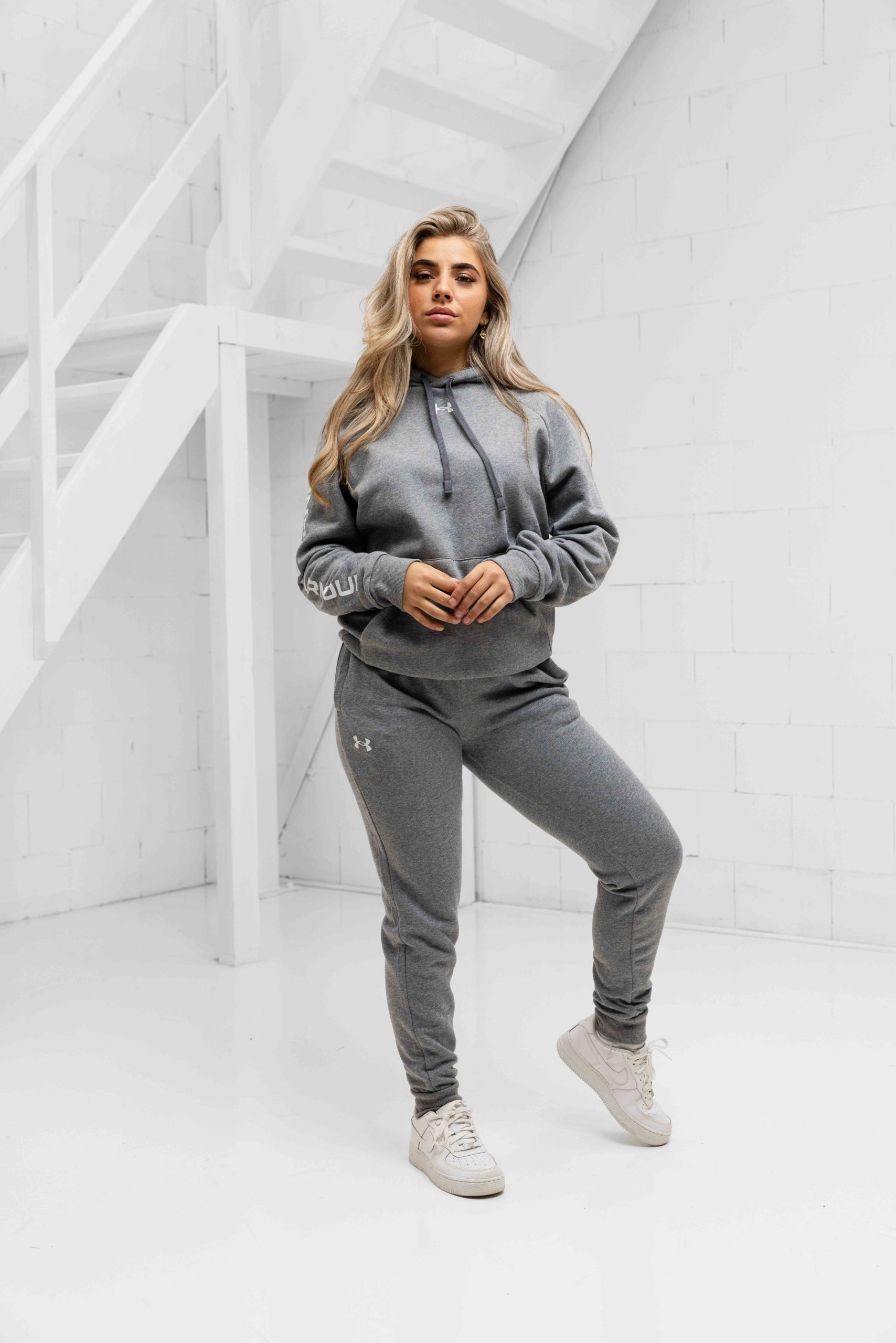 Under Armour Rival Fleece Trainingspak Dames Grijs