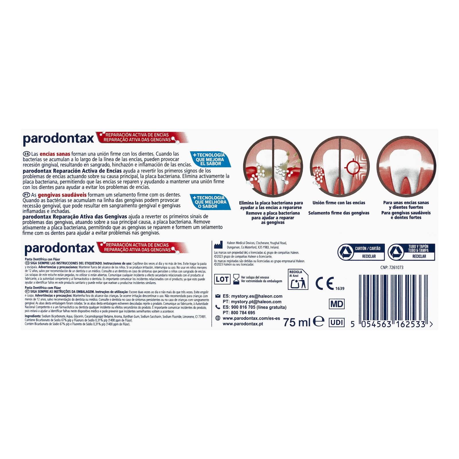 Dentifrice Parodontax Fresh Mint Active Gum Repair