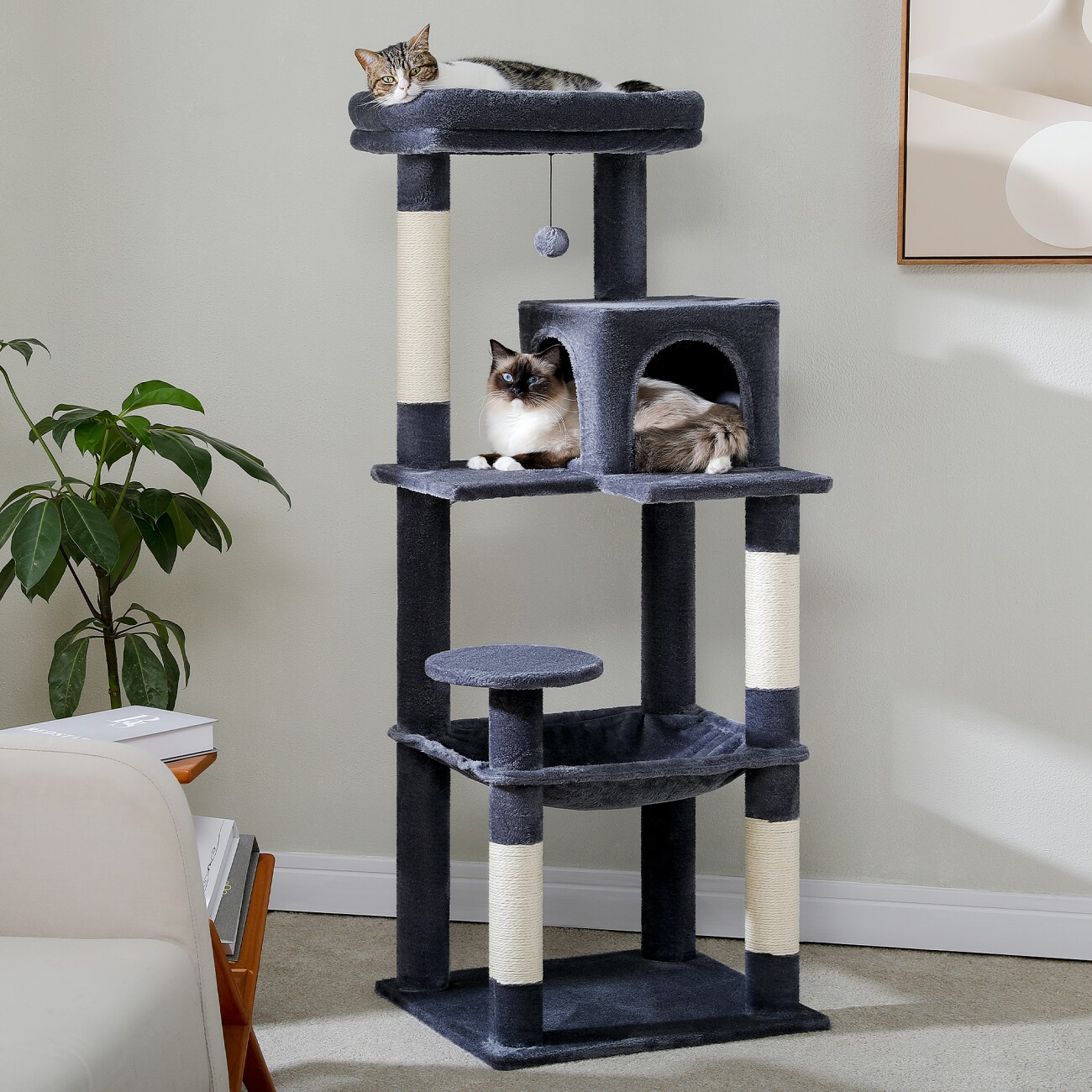 Pawz Road Kratzbaum XL für große Katzen mit Hängematte