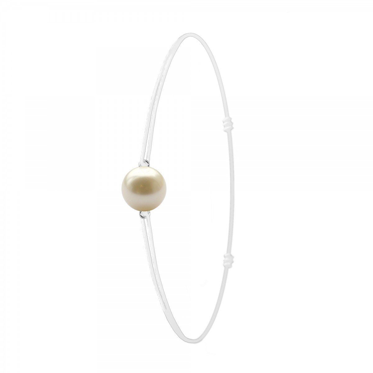 Bracelet élastique blanc SC Crystal orné d'une perle