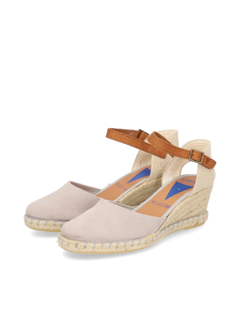Veloursleder Keilsandale