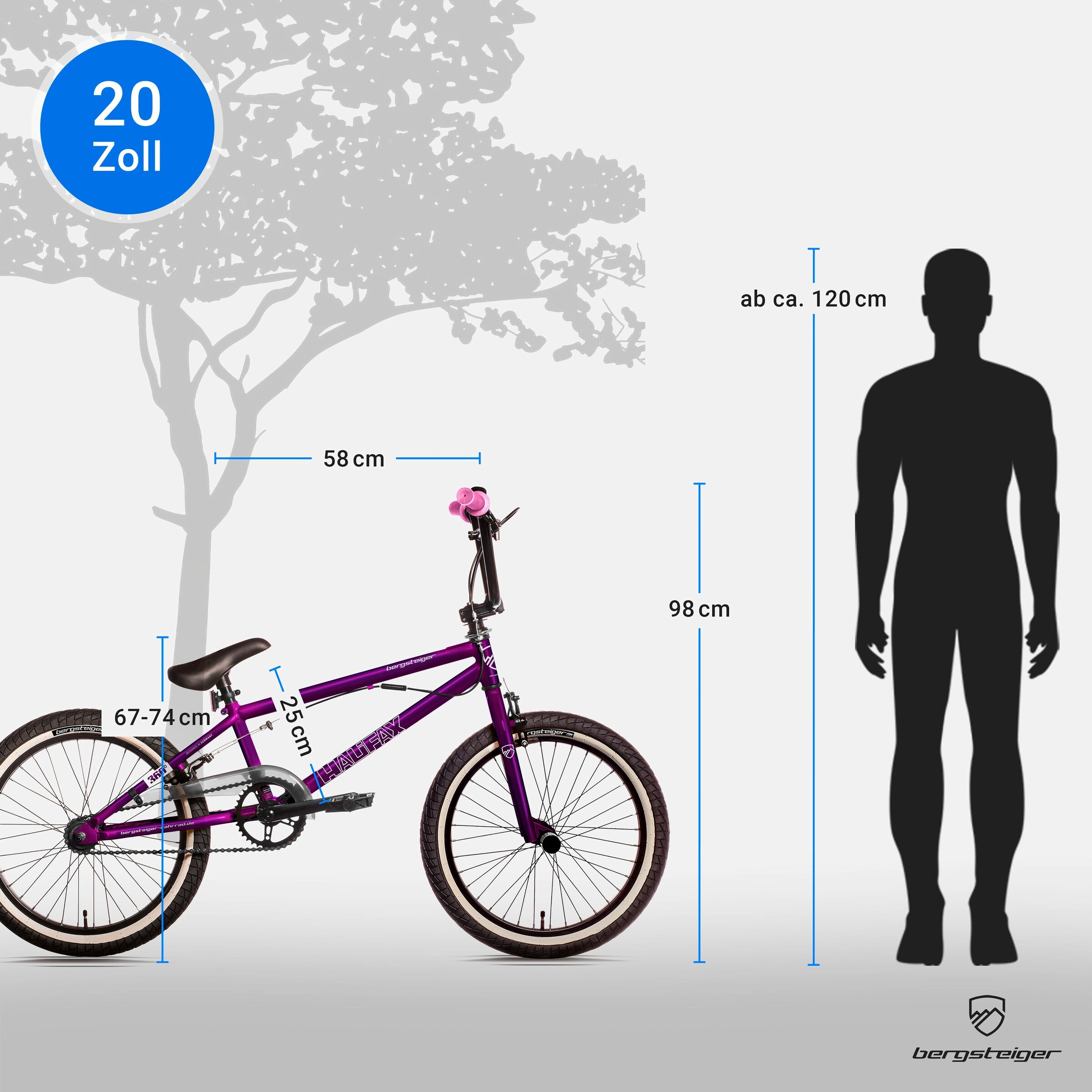 Bergsteiger BMX Halifax 20 Zoll | violett