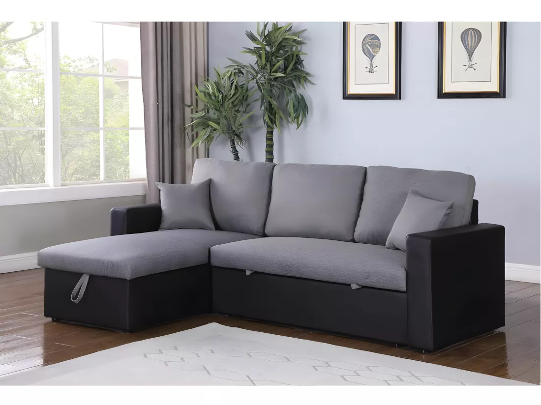 Canapé d'angle convertible/ réversible avec coffre 