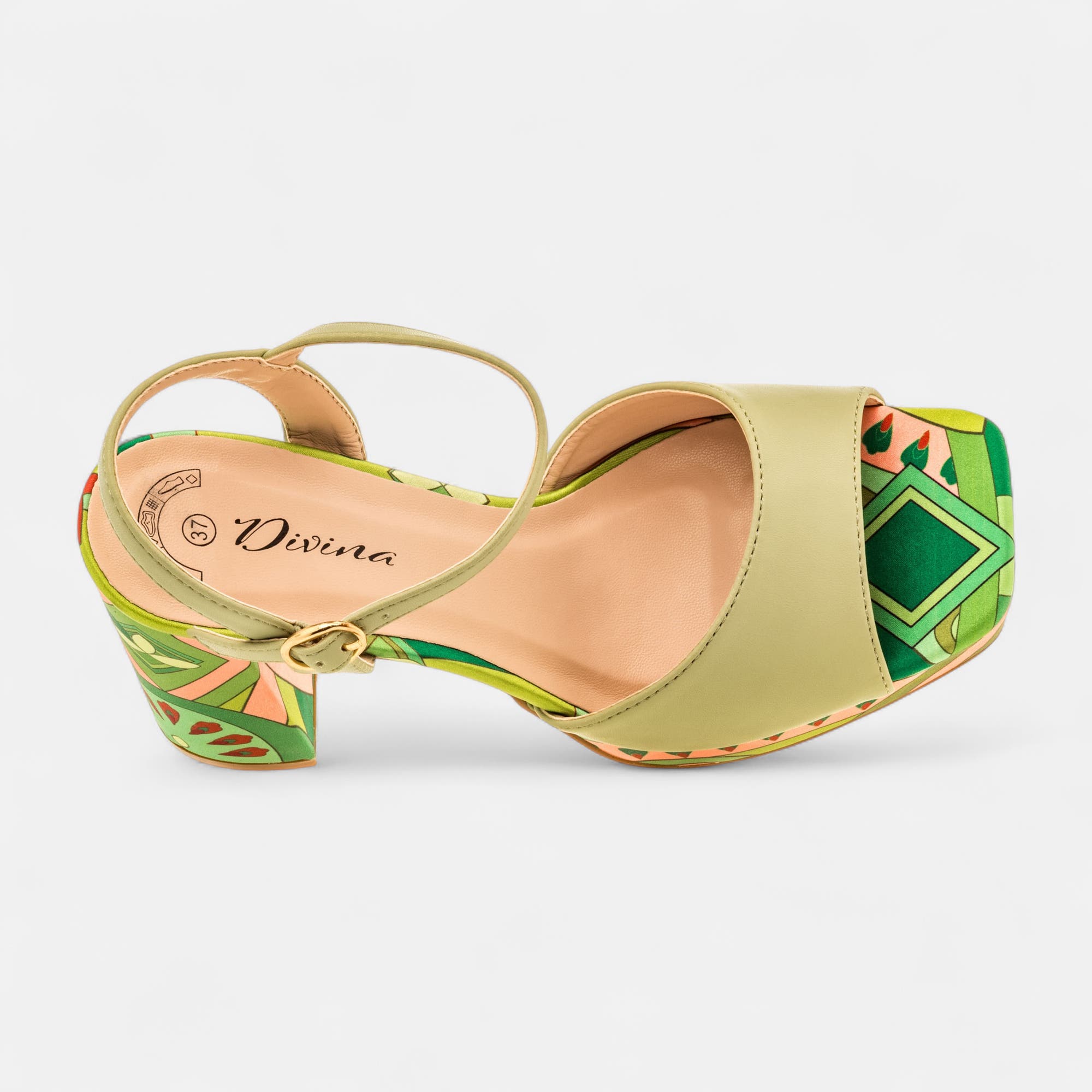 Nu-pieds à talon Femme vert clair