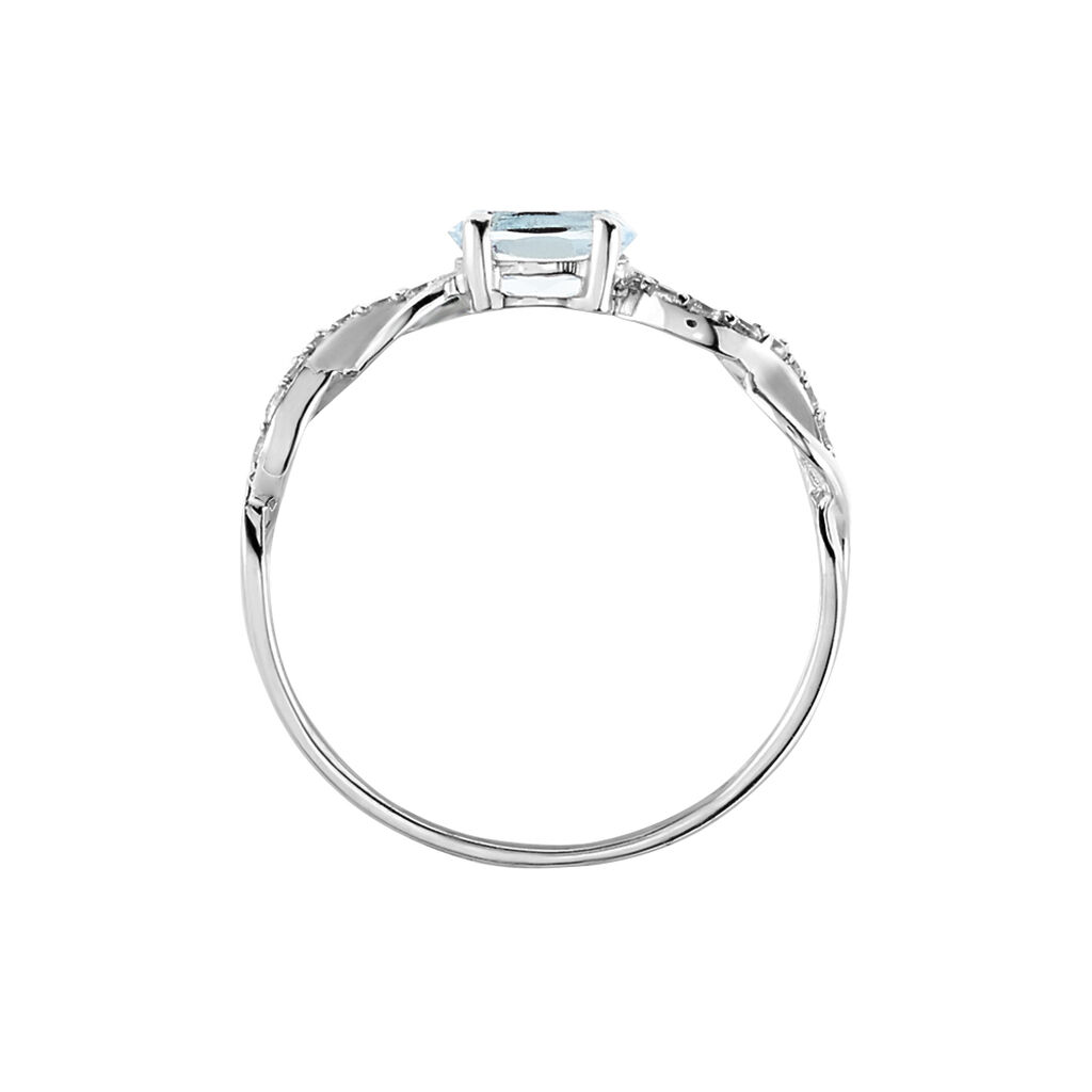 Bague Iliona Or Blanc Topaze Et Oxyde De Zirconium