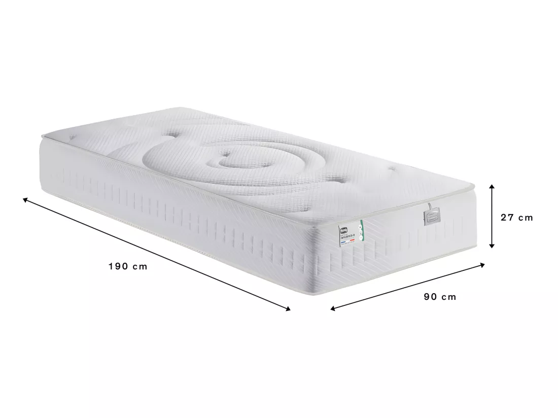 Influence-R - Matelas 100% ressorts et latex, accueil enveloppant - 90x190cm