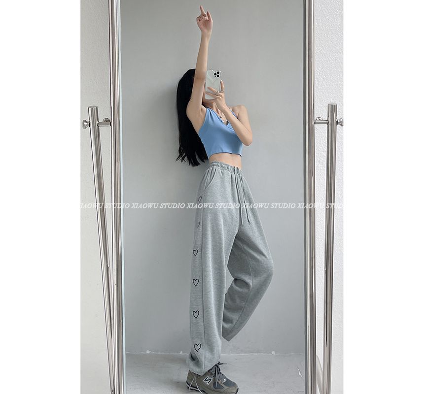Amyway - Hartgeborduurde joggingbroek