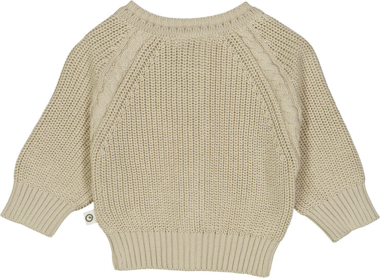 Müsli by Green Cotton Knit chunky cardigan Oat